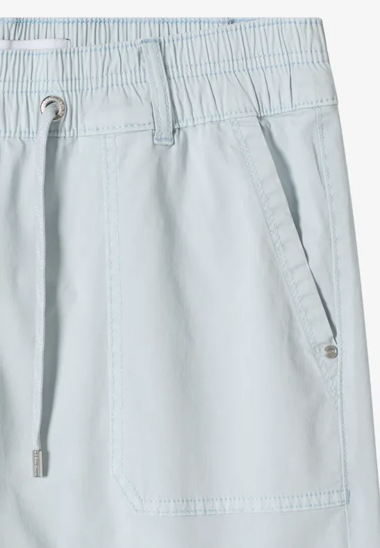 Cecil Damen Mid Waist Straight Leg Shorts im Casual Fit in Blau, Gr: 3XL