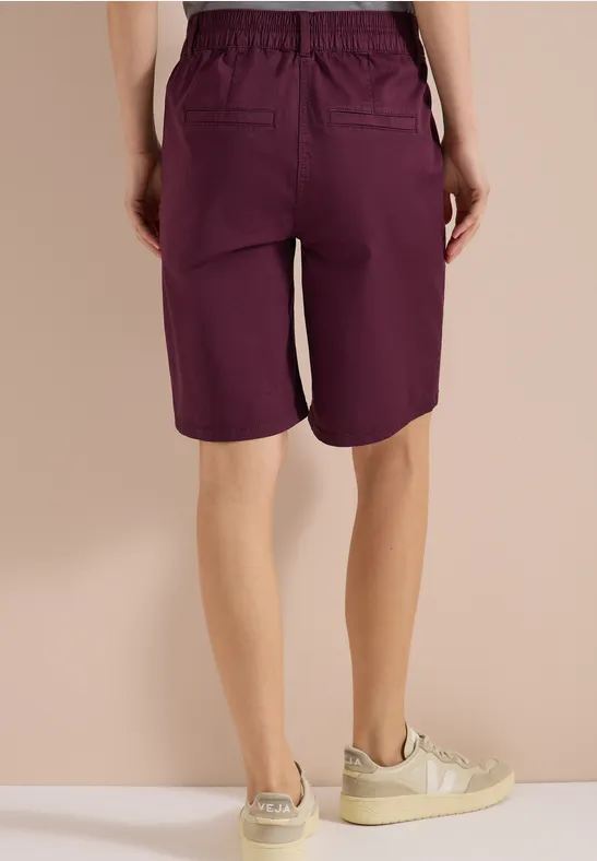 Cecil Damen Mid Waist Straight Leg Shorts im Casual Fit in Rot, Gr: 3XL