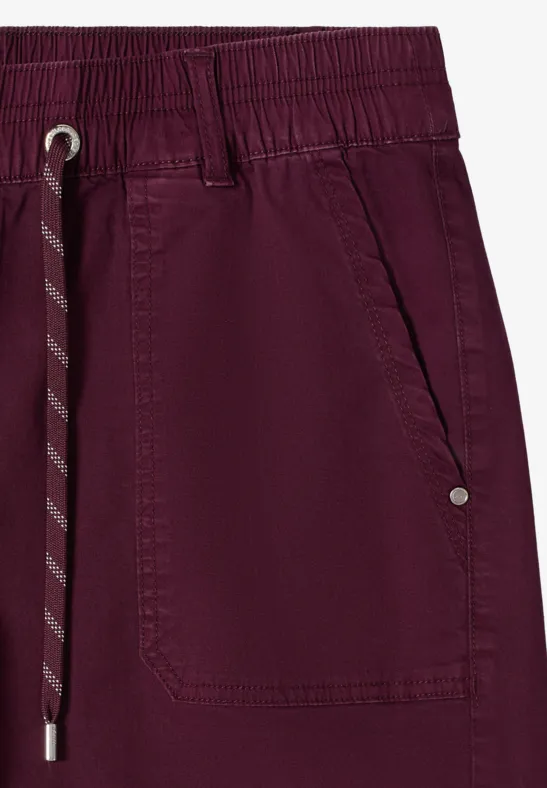 Cecil Damen Mid Waist Straight Leg Shorts im Casual Fit in Rot, Gr: 3XL