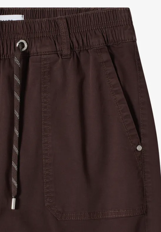 Cecil Damen Mid Waist Straight Leg Shorts im Casual Fit in Braun, Gr: 3XL