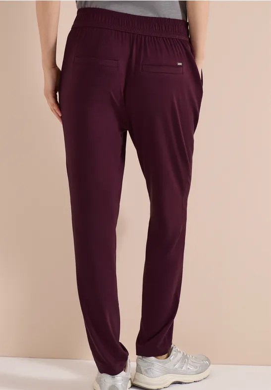 Cecil Damen Mid Waist Slim Leg Hose im Casual Fit in Rot, Gr: XXL