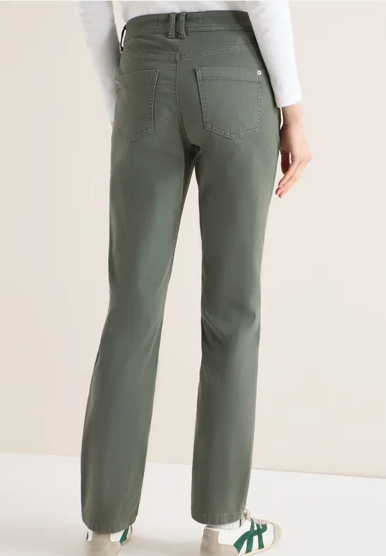 Cecil Damen Straight Leg Hose in Grün, Gr: 28