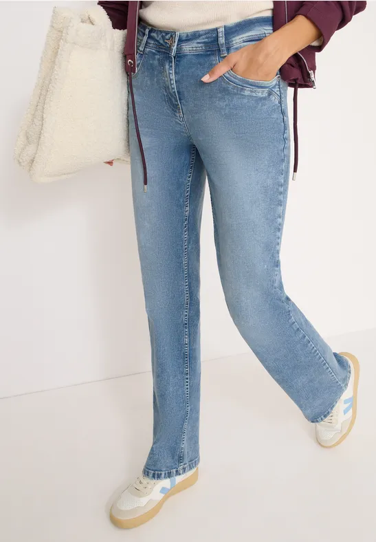 Cecil Damen Bootcut Jeans in Blau, Gr: 26