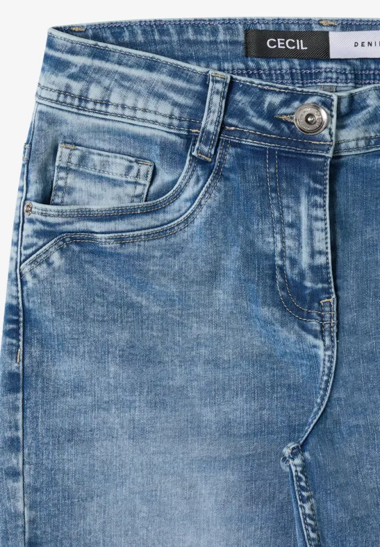 Cecil Damen Bootcut Jeans in Blau, Gr: 26