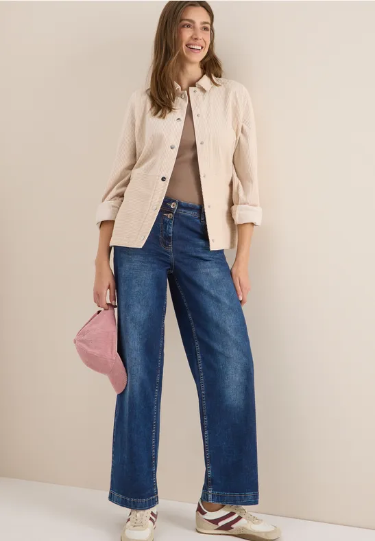 Cecil Damen Wide Leg Jeans in Blau, Gr: 26