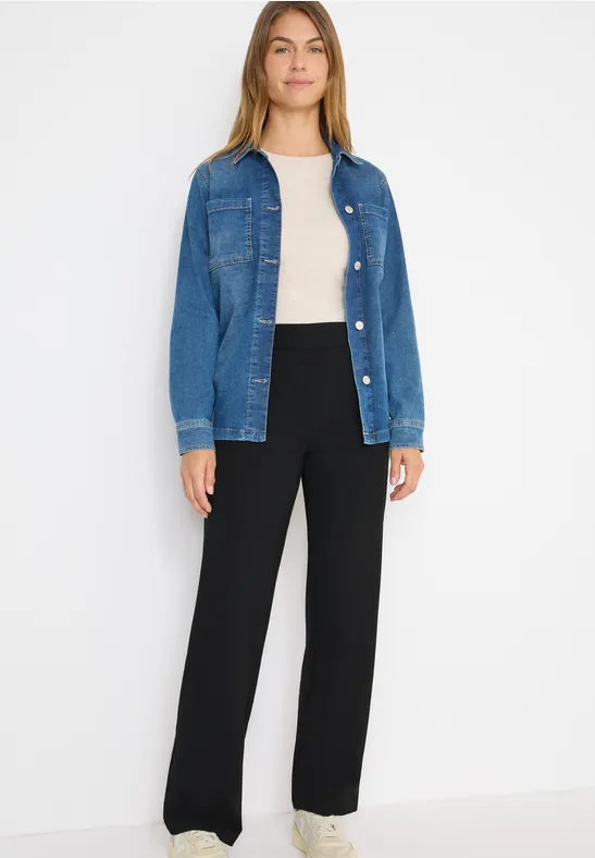 Cecil Damen Straight Leg Hose in Schwarz, Gr: XXL