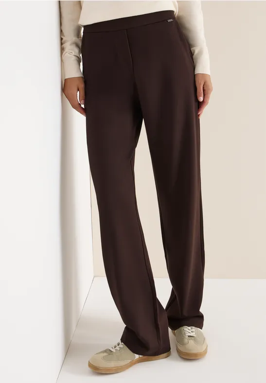Cecil Damen Straight Leg Hose in Braun, Gr: XL