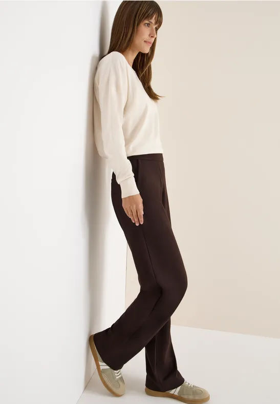 Cecil Damen Straight Leg Hose in Braun, Gr: XL