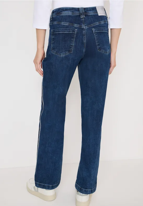 Cecil Damen Jeans mit Gallonstreifen in Blau, Gr: 25