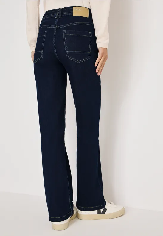 Cecil Damen Rinsed Bootcut Jeans in Blau, Gr: 28