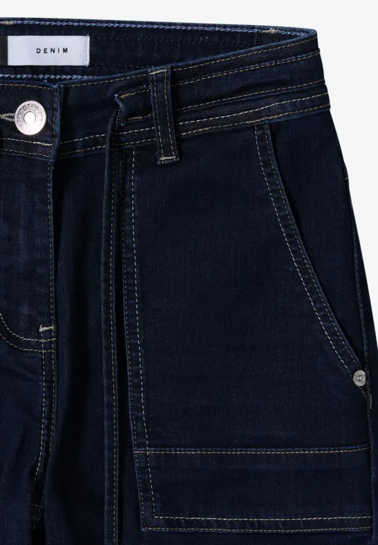 Cecil Damen Rinsed Bootcut Jeans in Blau, Gr: 28