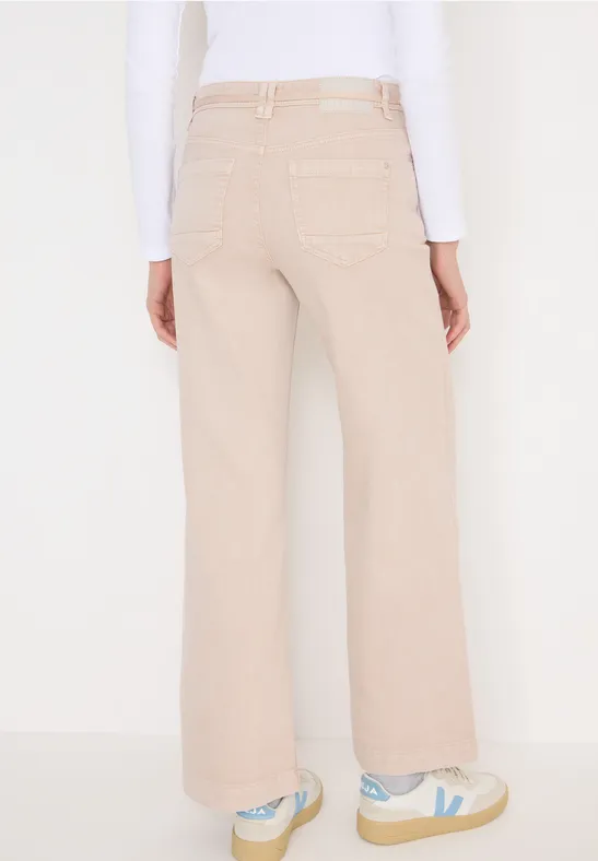 Cecil Damen Wide Leg Jeans mit Flare in Beige, Gr: 26