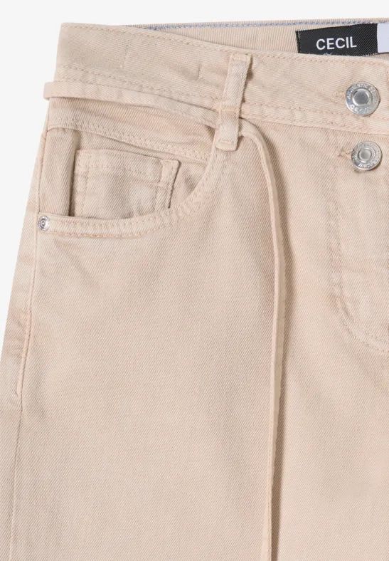 Cecil Damen Wide Leg Jeans mit Flare in Beige, Gr: 26