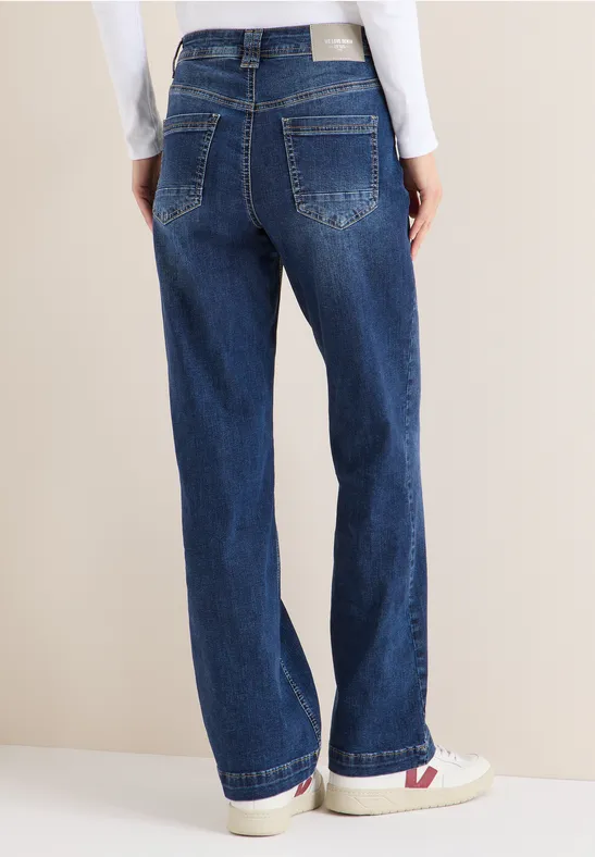 Cecil Damen Wide Leg Jeans in Blau, Gr: 27