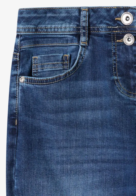 Cecil Damen Wide Leg Jeans in Blau, Gr: 27