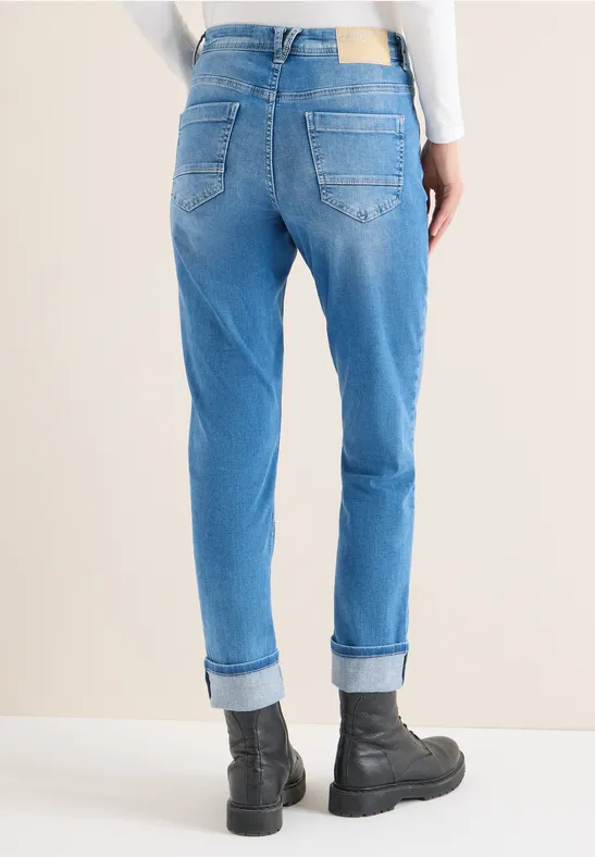 Cecil Damen Washed-Look Jeans in Blau, Gr: 27