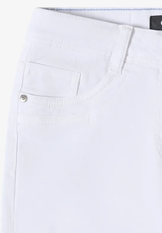 Cecil Damen 3/4 Slim Leg Jeans im Slim Fit in Weiß, Gr: 25
