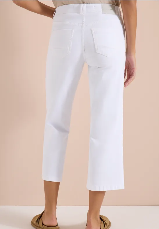 Cecil Damen Wide Leg Jeans mit Patch Pockets in Weiß, Gr: 25