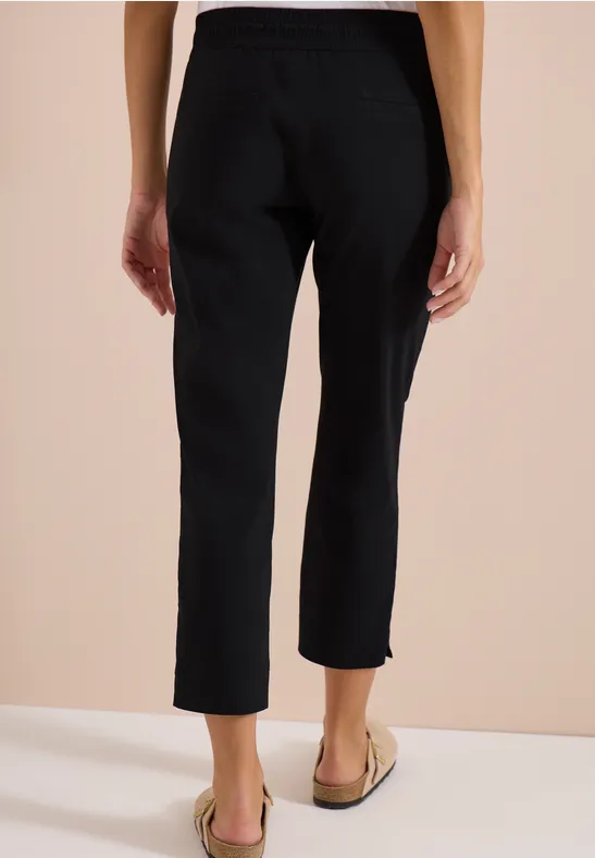 Cecil Damen Mid Waist Slim Leg Hose im Casual Fit in Schwarz, Gr: XXL