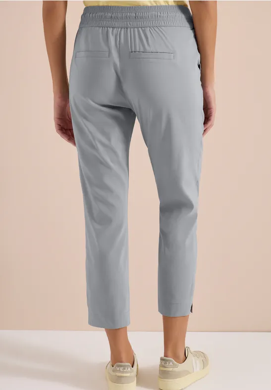 Cecil Damen Mid Waist Slim Leg Hose im Casual Fit in Grau, Gr: XXL