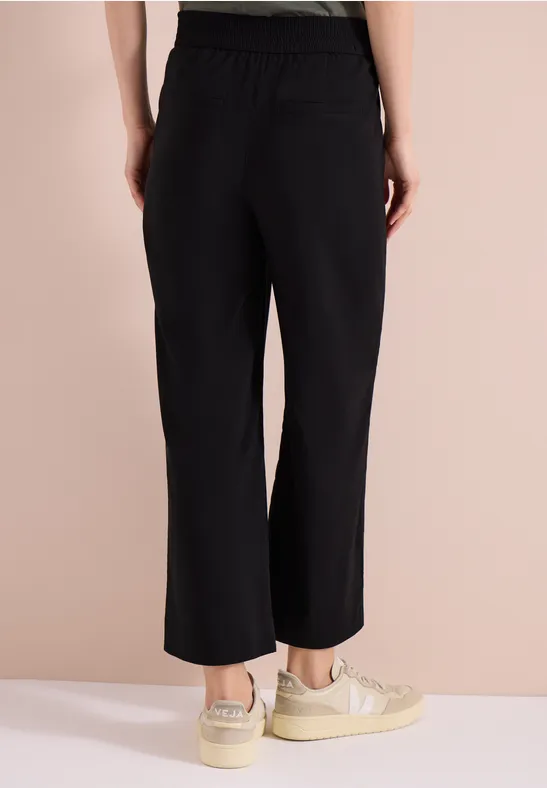 Cecil Damen High Waist Wide Leg Hose im Loose Fit in Schwarz, Gr: XXL