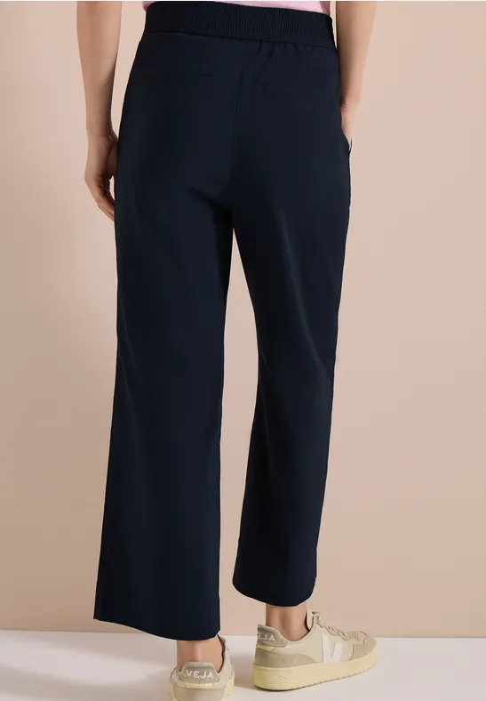 Cecil Damen High Waist Wide Leg Hose im Loose Fit in Blau, Gr: XXL