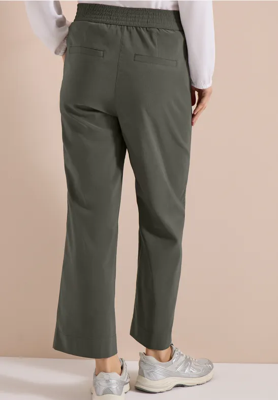 Cecil Damen High Waist Wide Leg Hose im Loose Fit in Grün, Gr: XXL