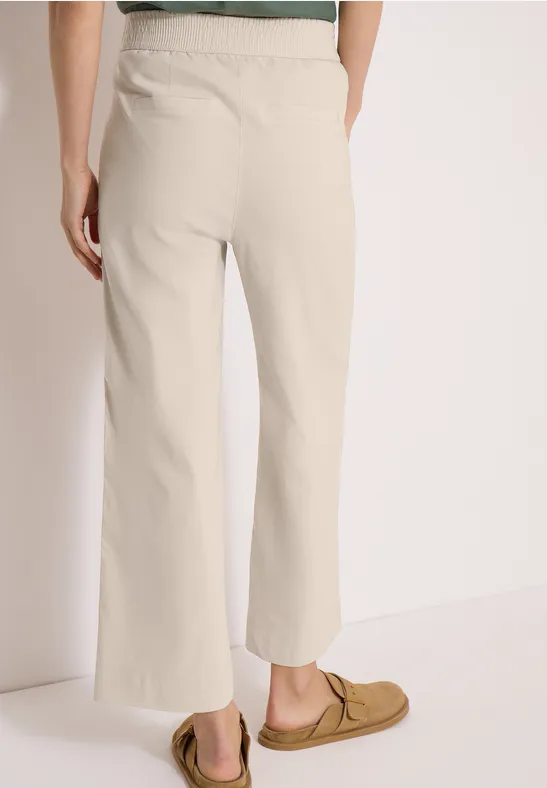 Cecil Damen High Waist Wide Leg Hose im Loose Fit in Beige, Gr: XXL