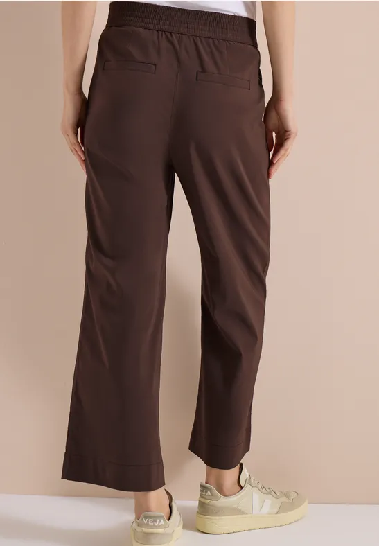 Cecil Damen High Waist Wide Leg Hose im Loose Fit in Braun, Gr: XXL