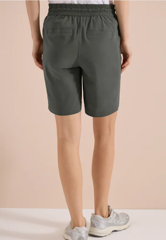Cecil Damen Straight Leg Shorts im Loose Fit in Grün, Gr: L