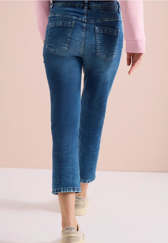 Cecil Damen 3/4 Slim Leg Jeans im Slim Fit in Blau, Gr: 25