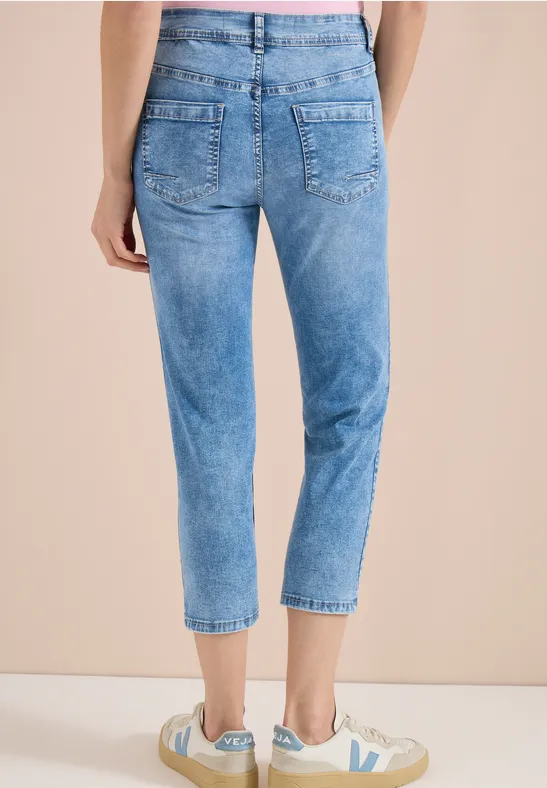 Cecil Damen 3/4 Slim Leg Jeans im Slim Fit in Blau, Gr: 25