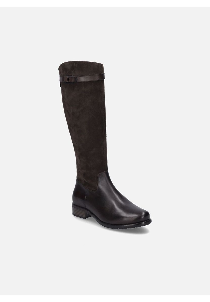 Dunkelbrauner Leder Kniehoher Stiefel