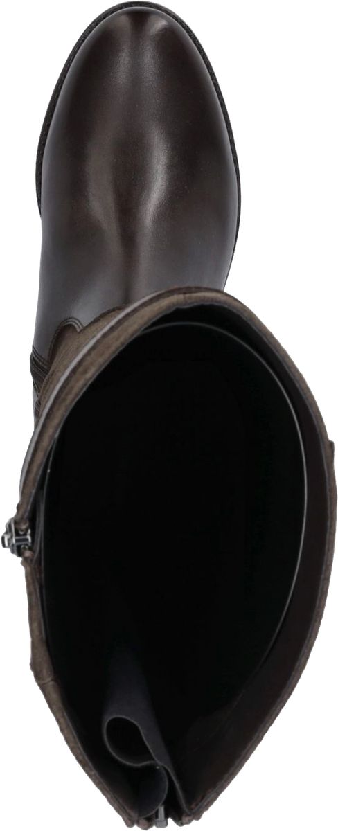 Dunkelbrauner Leder Kniehoher Stiefel