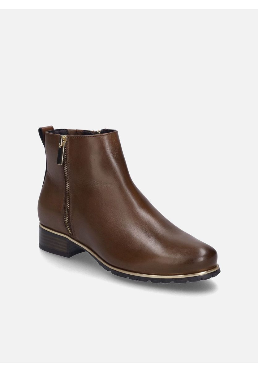 Klassische Leder-Stiefelette mit Reißverschluss