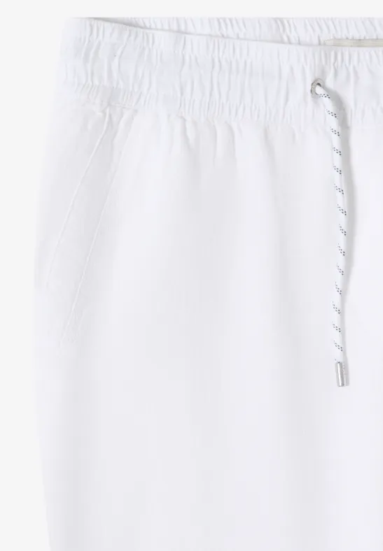 Cecil Damen Slim Leg Hose aus Leinen im Casual Fit in Weiß, Gr: XXL