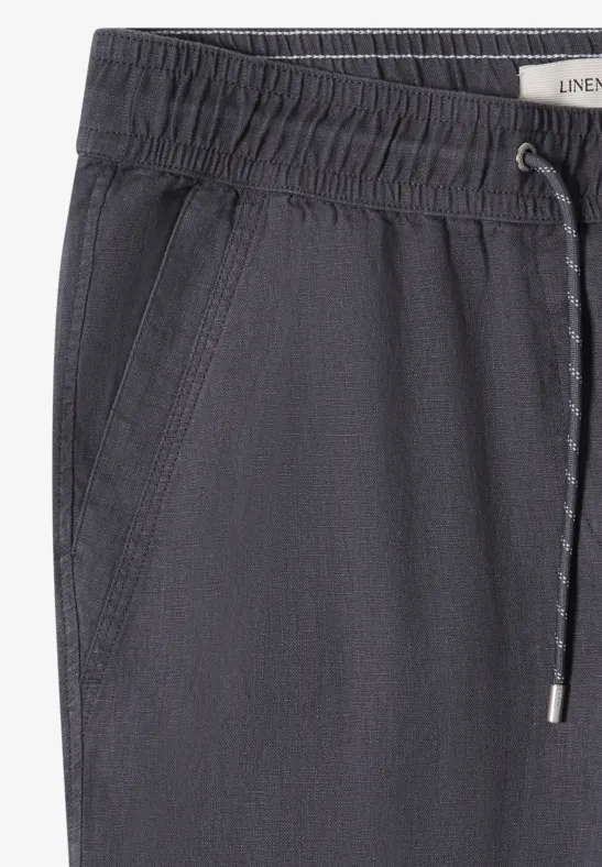 Cecil Damen Slim Leg Hose aus Leinen im Casual Fit in Grau, Gr: XXL