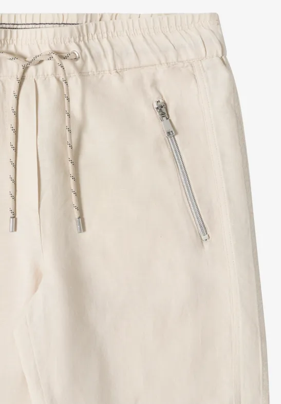 Cecil Damen Slim Leg Hose aus Leinenmix im Loose Fit in Beige, Gr: XXL
