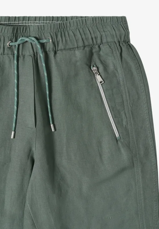 Cecil Damen Slim Leg Hose aus Leinenmix im Loose Fit in Grün, Gr: XXL