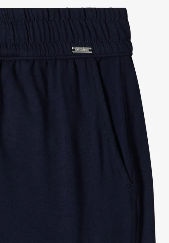 Cecil Damen High Waist Wide Leg Hose im Loose Fit in Blau, Gr: XL