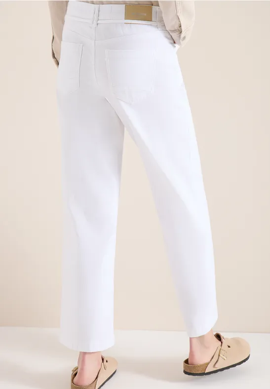 Cecil Damen High Waist Wide Leg Jeans im Loose Fit in Weiß, Gr: 25