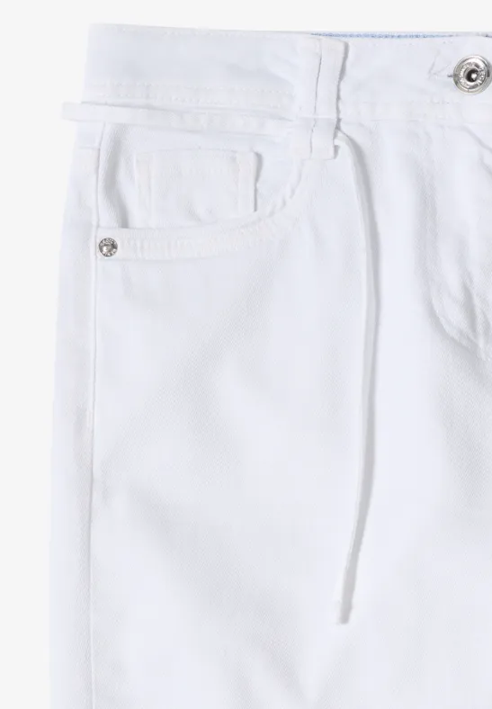 Cecil Damen High Waist Wide Leg Jeans im Loose Fit in Weiß, Gr: 25