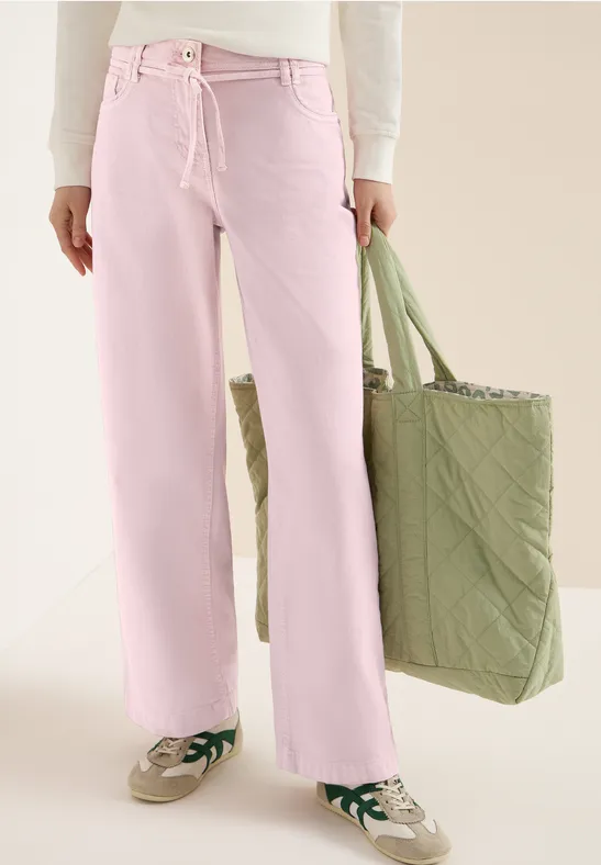 Cecil Damen High Waist Wide Leg Jeans im Loose Fit in Rosa, Gr: 26