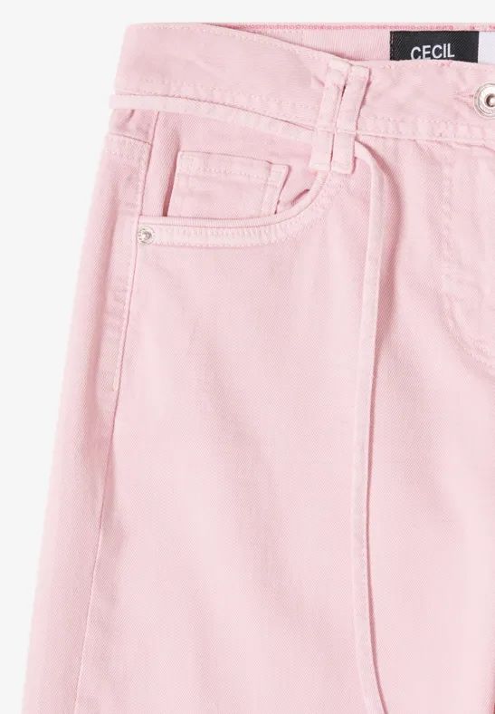 Cecil Damen High Waist Wide Leg Jeans im Loose Fit in Rosa, Gr: 26