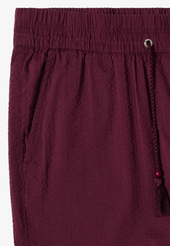 Cecil Damen Wide Leg Hose in Seersuckerqualität in Rot, Gr: XXL