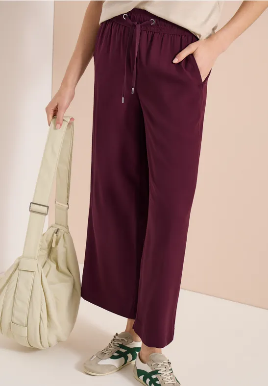 Cecil Damen High Waist Wide Leg Hose im Loose Fit in Rot, Gr: XXL