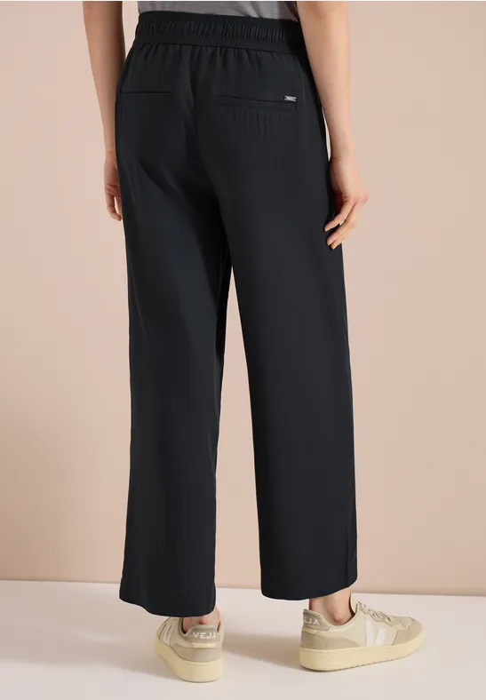 Cecil Damen High Waist Wide Leg Hose im Loose Fit in Grün, Gr: XXL