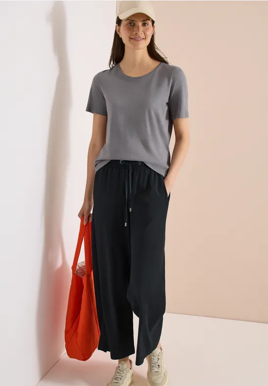 Cecil Damen High Waist Wide Leg Hose im Loose Fit in Grün, Gr: XXL