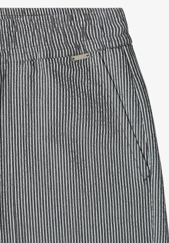 Cecil Damen Straight Leg Shorts in Seersucker Qualität in Grün, Gr: L