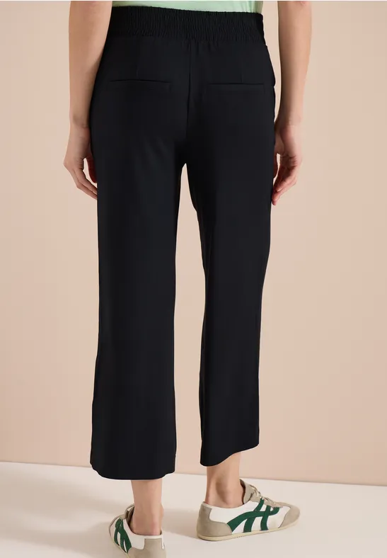 Cecil Damen High Waist Wide Leg Hose im Loose Fit in Schwarz, Gr: XXL